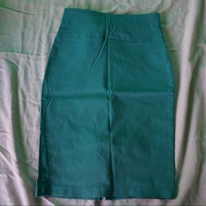 Turquoise teal blue pencil skirt